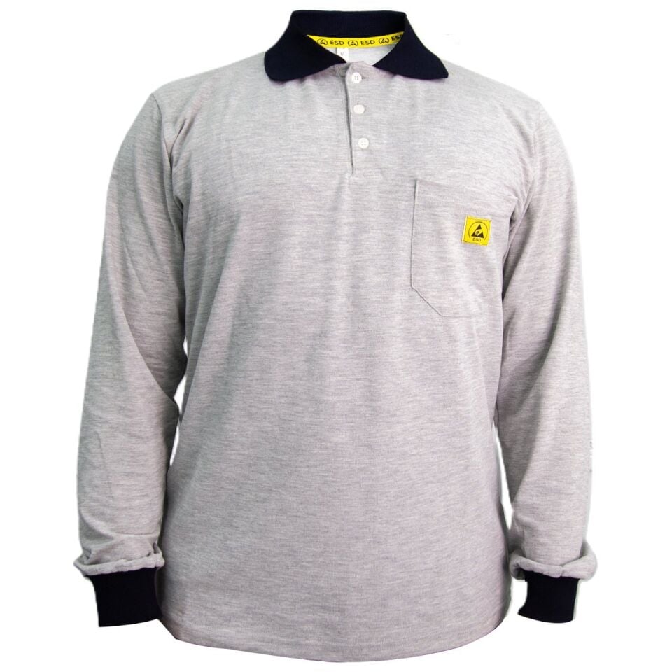 PROSMT ESD Sweatshirt Gri L - Antistatik