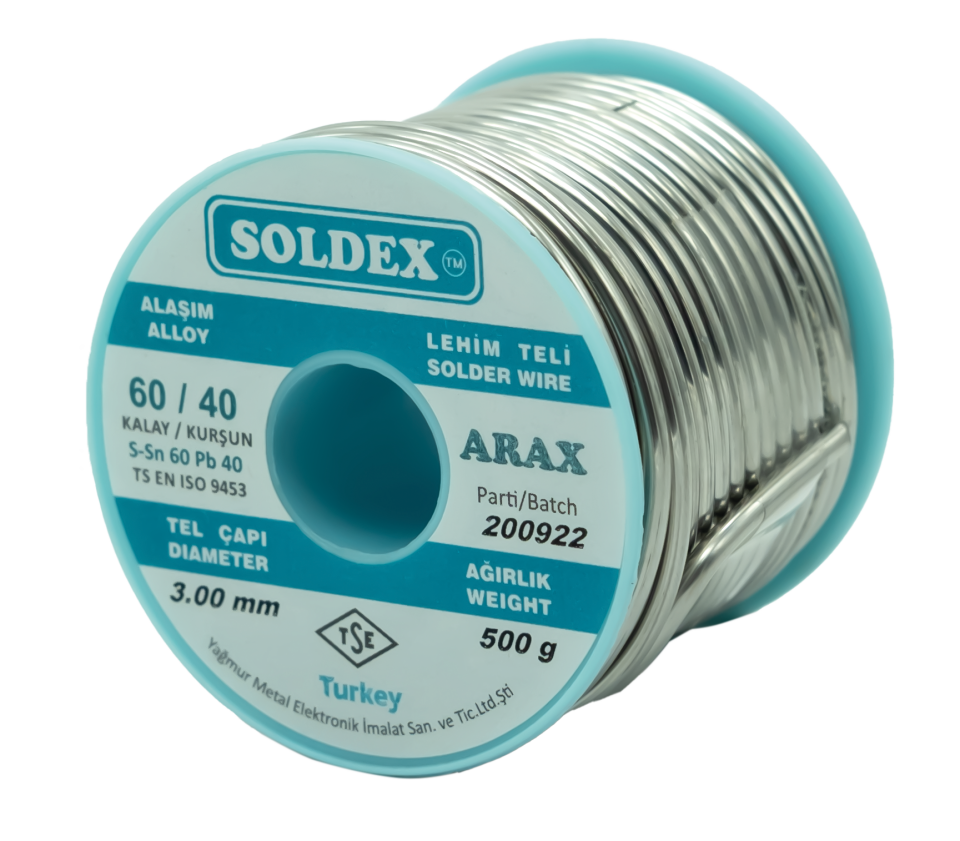 Soldex 3.00mm 500gr Sn60 Pb40 Arax Lehim Teli