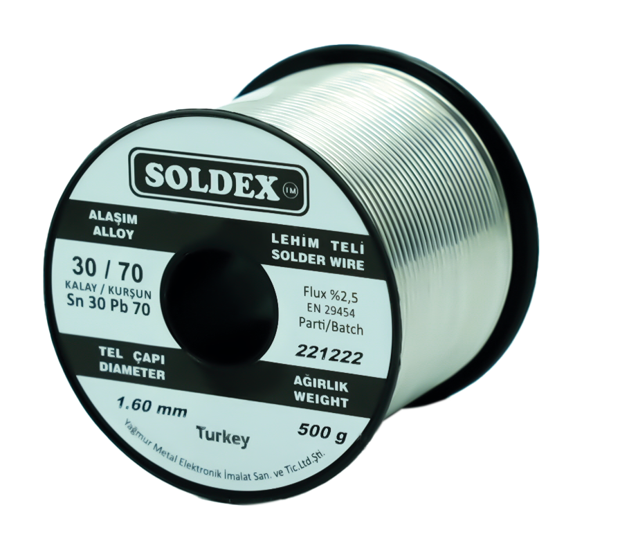 Soldex Sn30/Pb70 1.60mm Lehim Teli 500gr