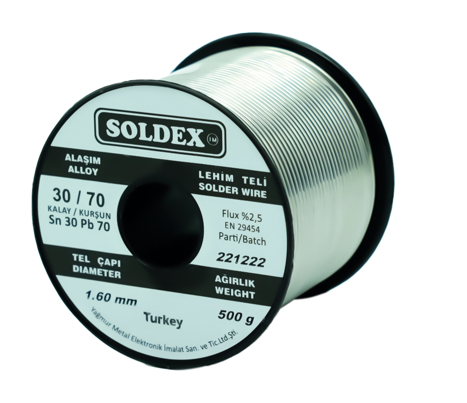 Soldex Sn30/Pb70 1.60mm Lehim Teli 500gr
