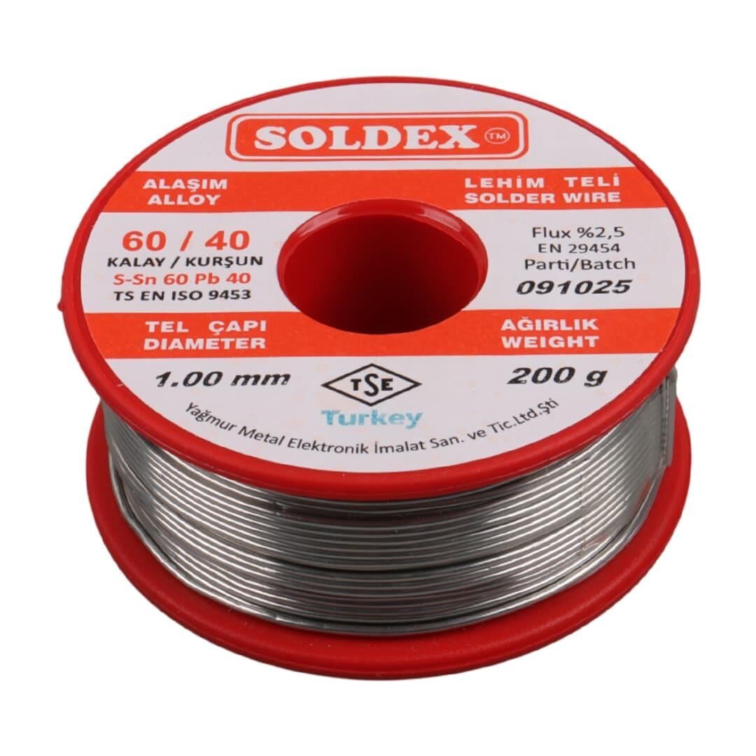 Soldex 1mm Sn60 Pb40 Lehim Teli 200gr