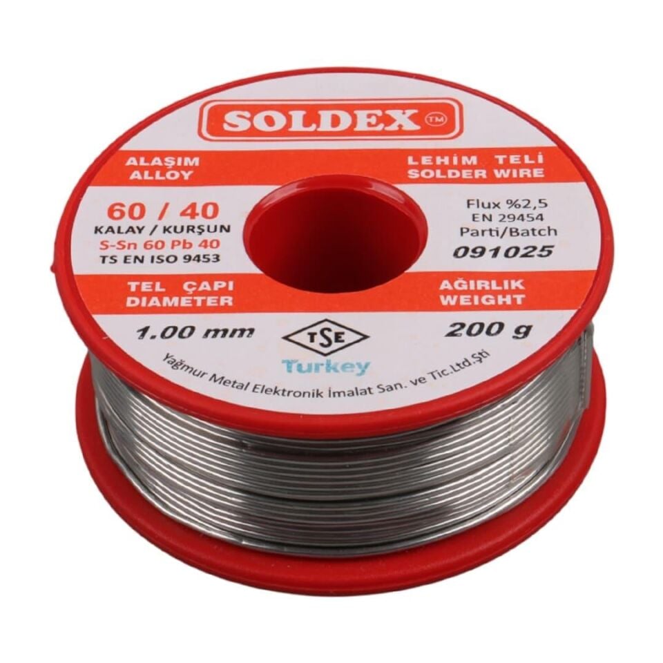 Soldex 1mm Sn60 Pb40 Lehim Teli 200gr