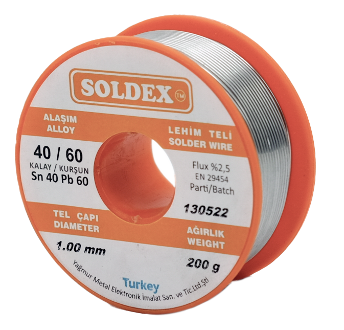 Soldex 1mm Sn60 Pb40 Lehim Teli 200gr