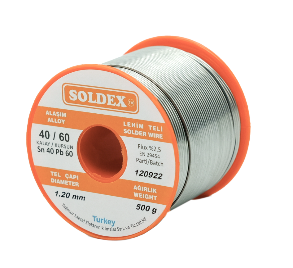 Soldex 1.20mm Lehim Teli Sn40 Pb60 500 gr.