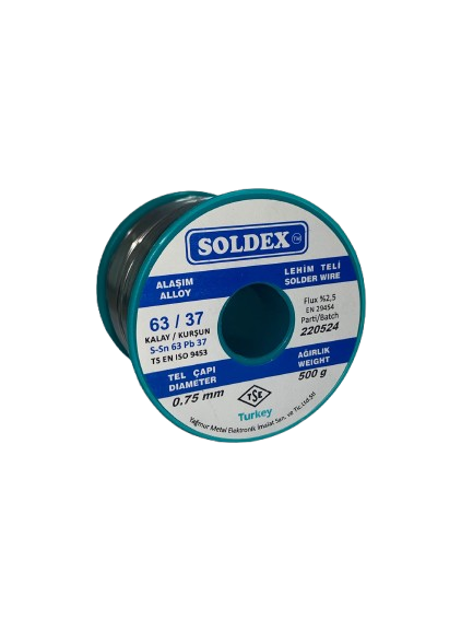 Soldex Lehim Teli 0.75mm 500Gr | Sn63 - Pb37 (63/37)