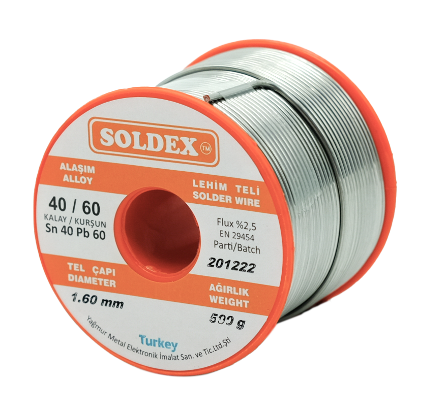 Soldex 1.60mm Sn40Pb60 Lehim Teli 500gr