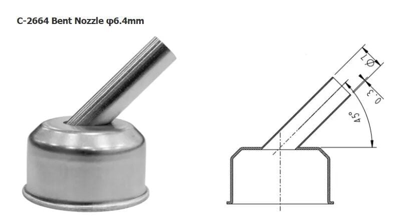 ST-862D için 45 derece Sıcak Hava Nozulu C-2664