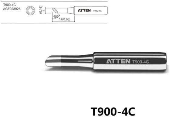 Atten T900-4C Havya Ucu - Eğik kesik 4 mm