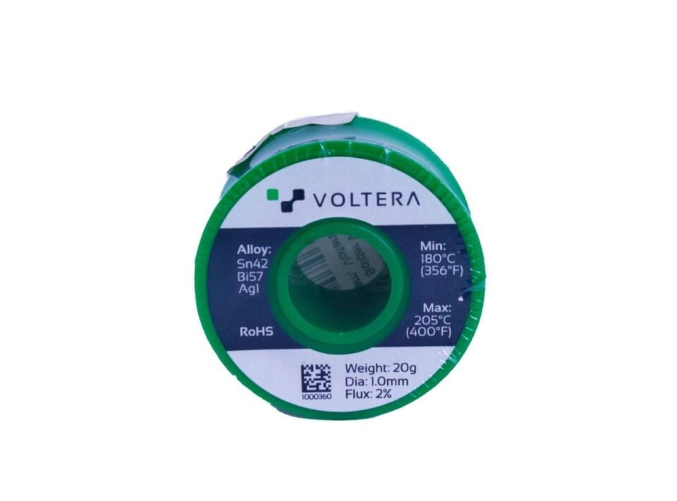 Voltera Sn42Bi57Ag1 Düşük Sıcaklık 1mm Lehim Teli (20gram, Voltera için)