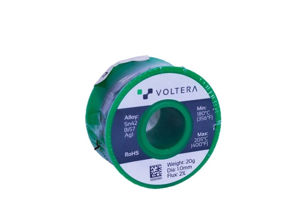 Voltera Sn42Bi57Ag1 Düşük Sıcaklık 1mm Lehim Teli (20gram, Voltera için)