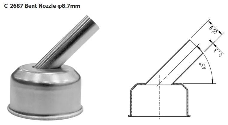 ST-862D için 45 derece Sıcak Hava Nozulu C-2687
