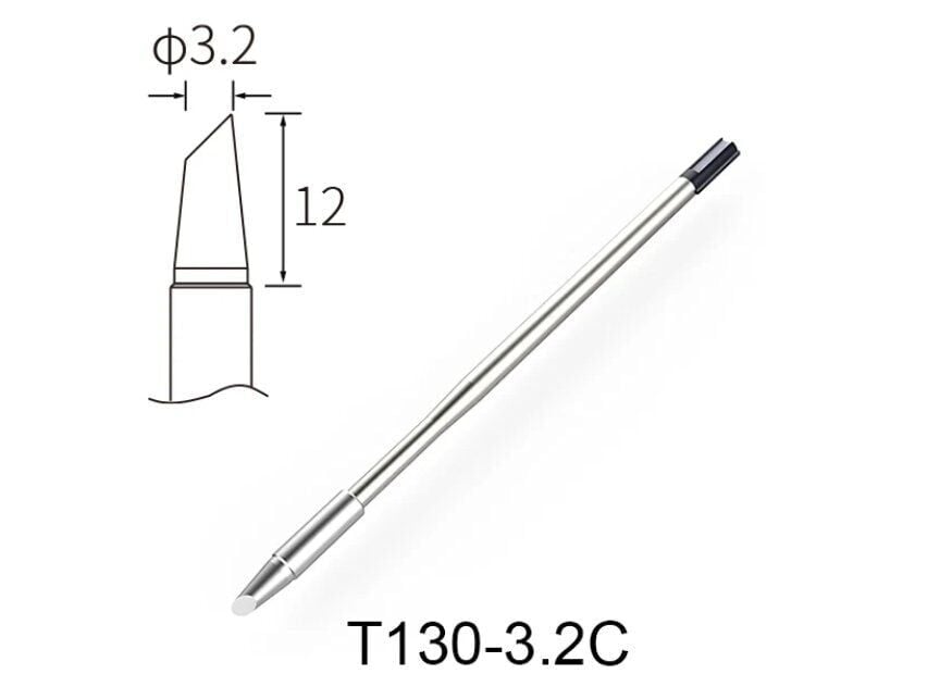 Atten T130-3.2C Havya Ucu - Eğik kesik 3.2 mm