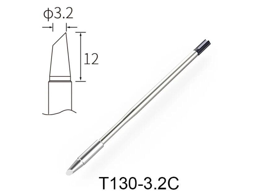 Atten T130-3.2C Havya Ucu - Eğik kesik 3.2 mm
