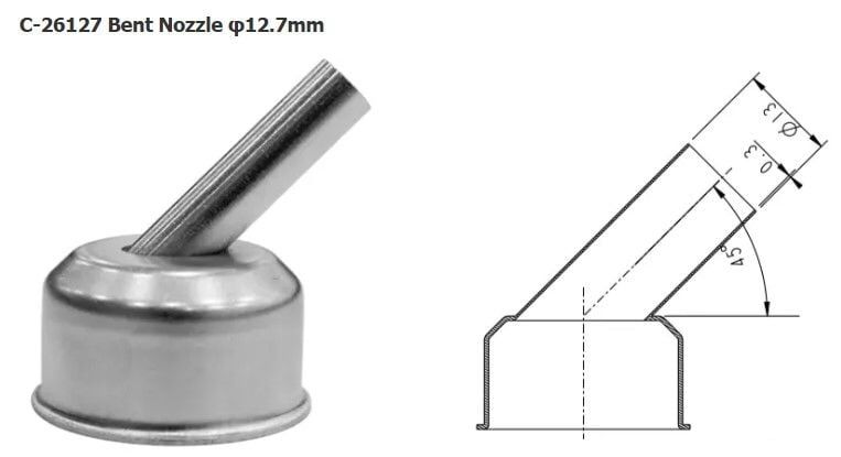 ST-862D için 45 derece sıcak hava Nozulu C-26127