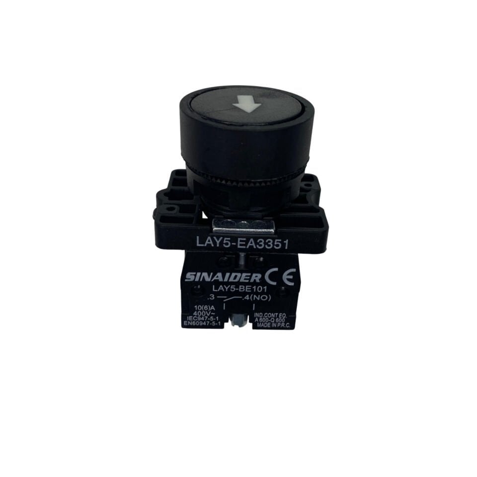 BUTON, 22MM AŞAĞI YÖNLÜ (SİYAH) / LAY5-EA3351