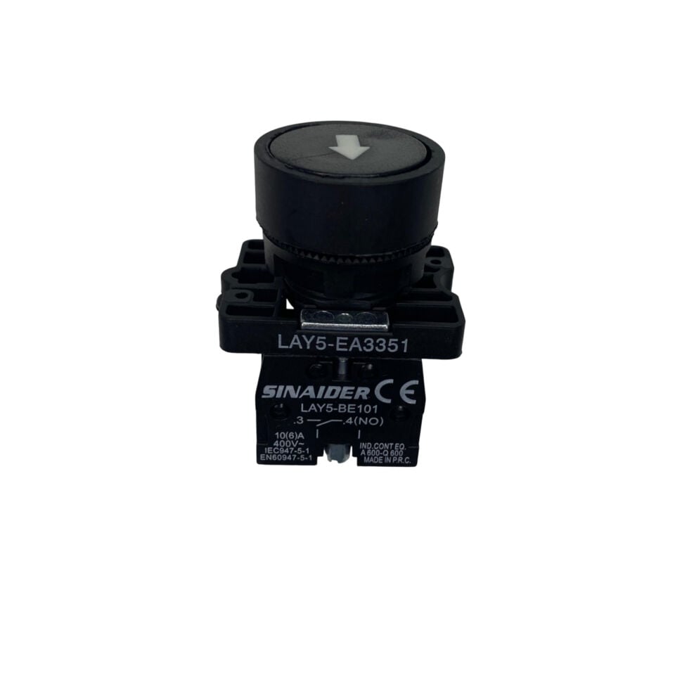 BUTON, 22MM AŞAĞI YÖNLÜ (SİYAH) / LAY5-EA3351