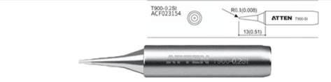 Atten T900-0.2SI Havya Ucu - İnce konik 0.2 mm