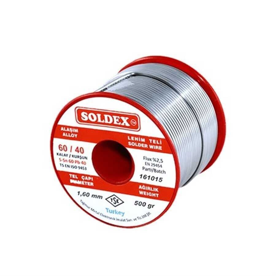 Soldex Sn60Pb40 Lehim Teli 1.60 mm 500 gr - Kurşunlu