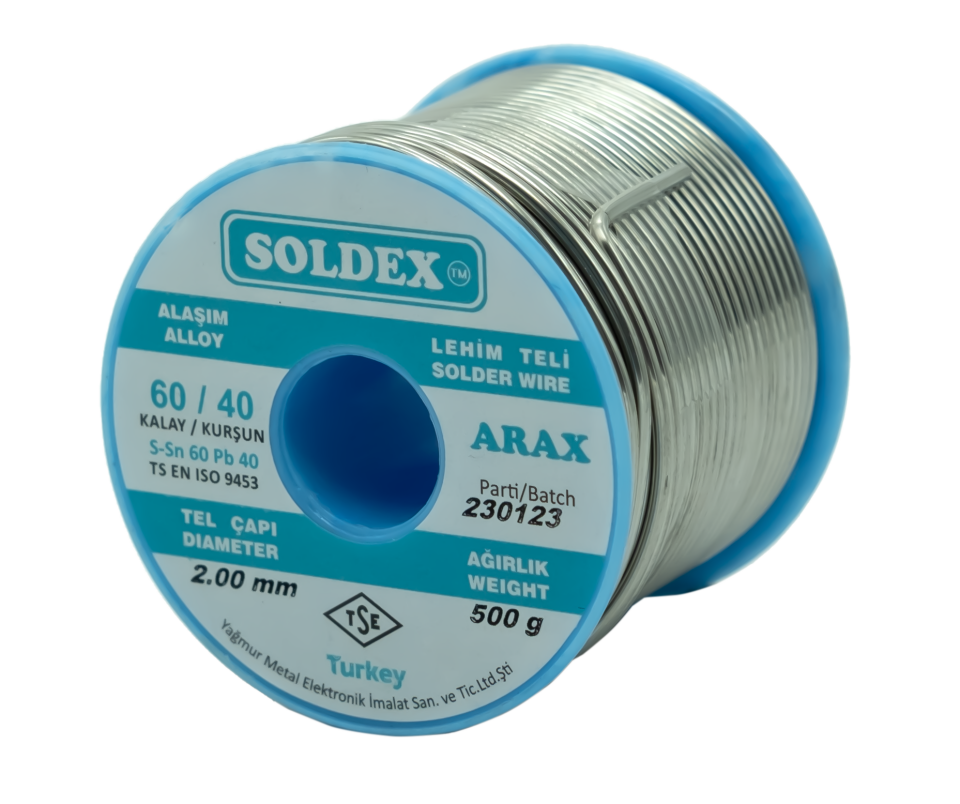 Soldex 2.00mm 500gr Sn60 Pb40 Arax Lehim Teli