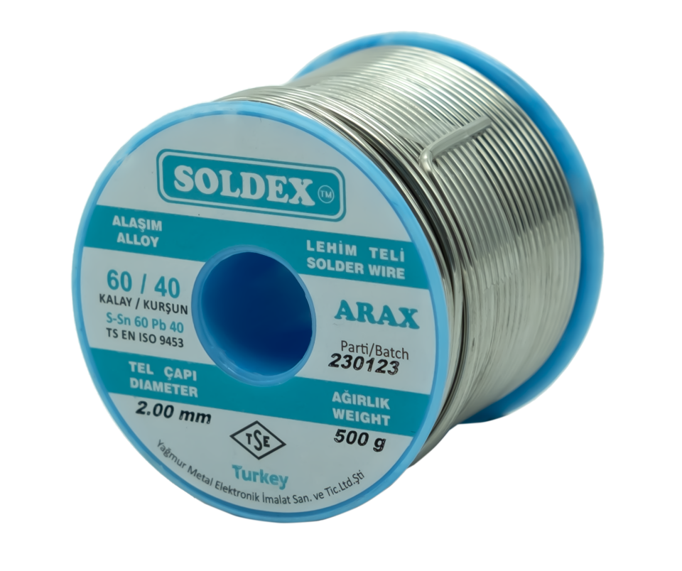 Soldex 2.00mm 500gr Sn60 Pb40 Arax Lehim Teli